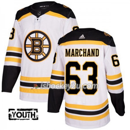 Børn NHL Boston Bruins Trøje Brad Marchand 63 Adidas 2017-2018 Hvid Authentic